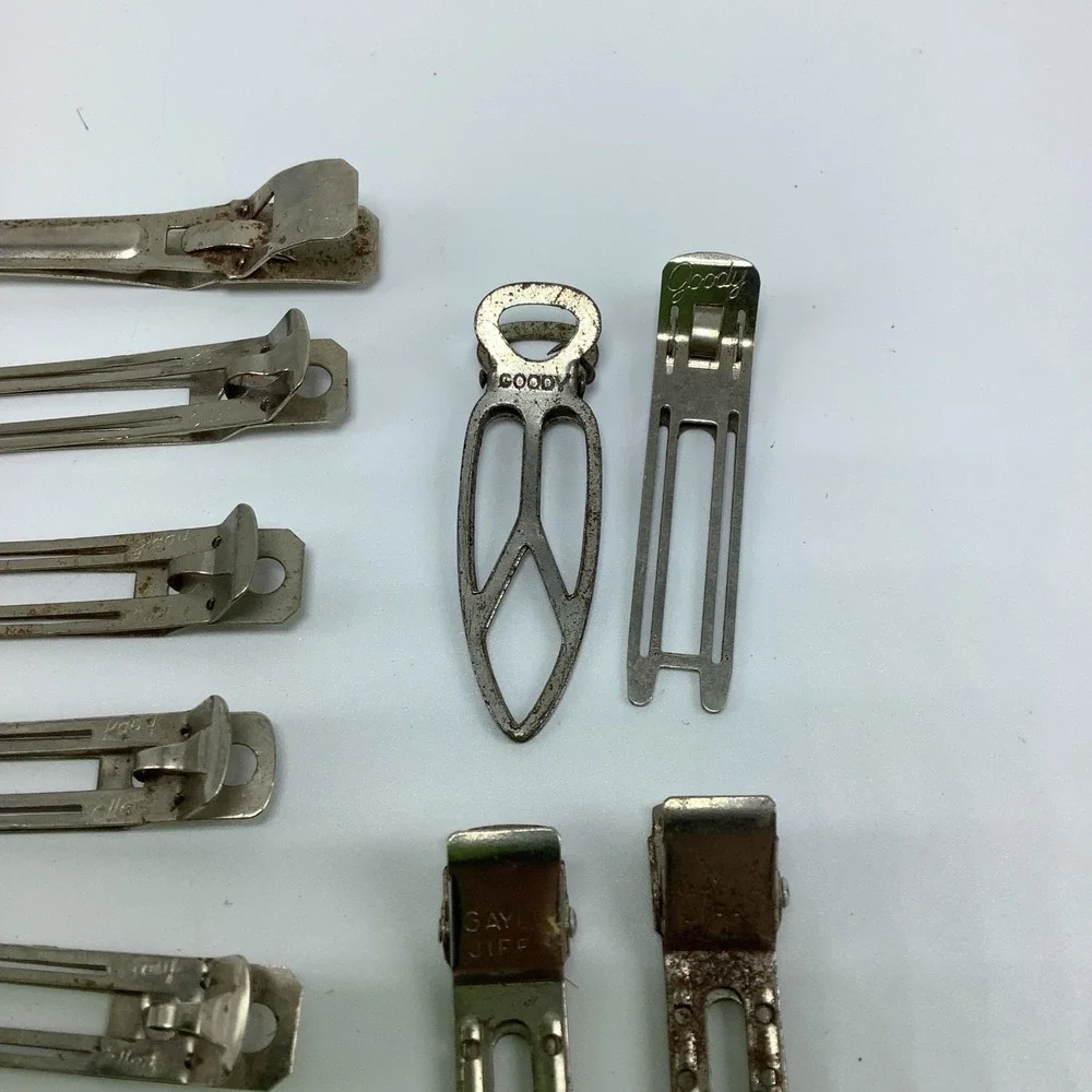 VTG Lot of 21 Colanite Fasclips Metal Hair Clips Lady‎ Ellen, Goody, Gayl Jiff